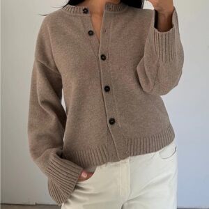 ERA (new chic brand!) olano cardigan in wheat wool cashmere new nvr worn lrg tag